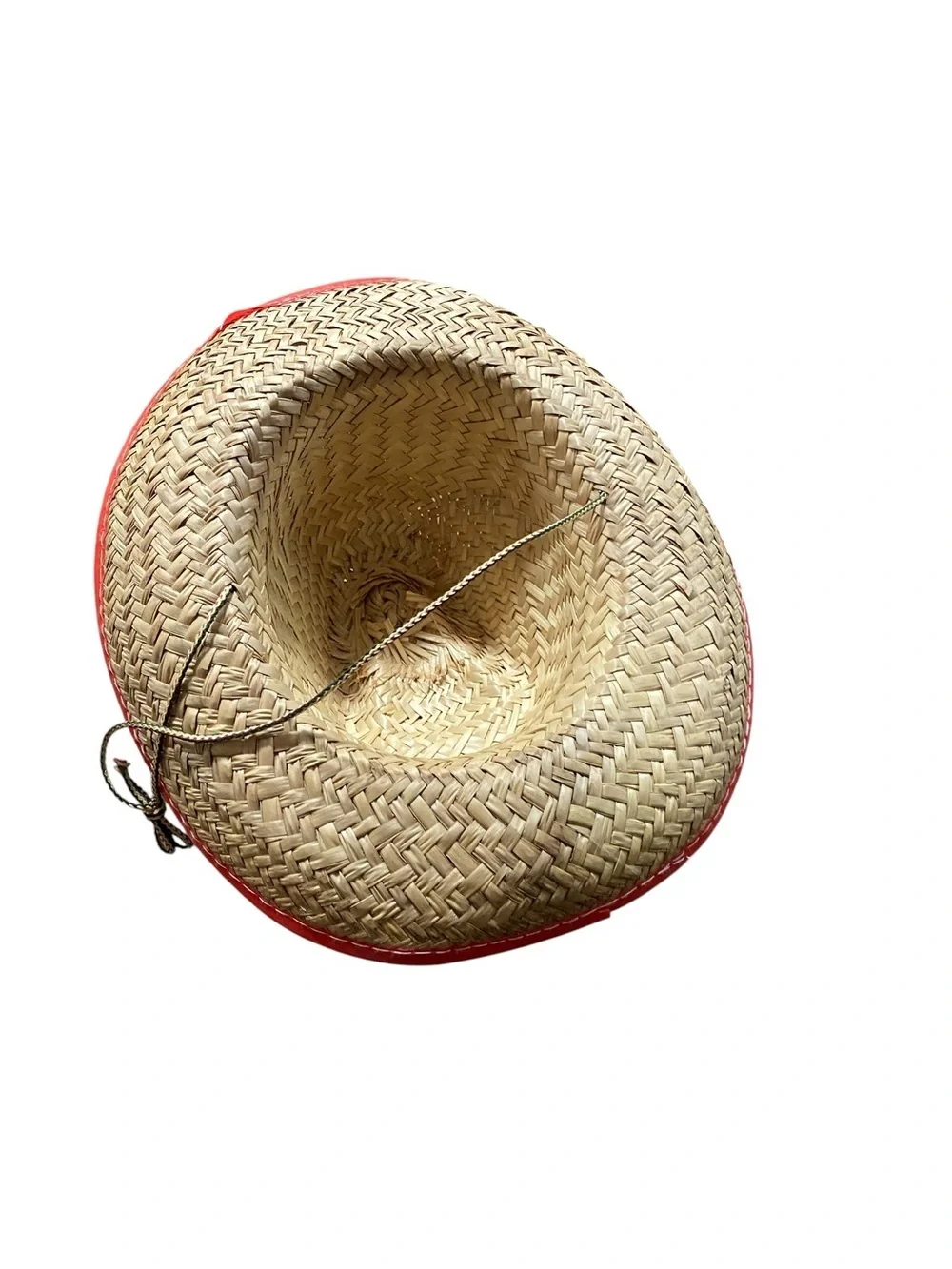 Kids Straw Sheriff Cowboy Hat with Red Trim and Star